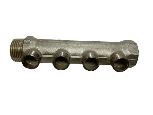 Коллектор TIEMME 1x1/2 на 4 вых никелированный