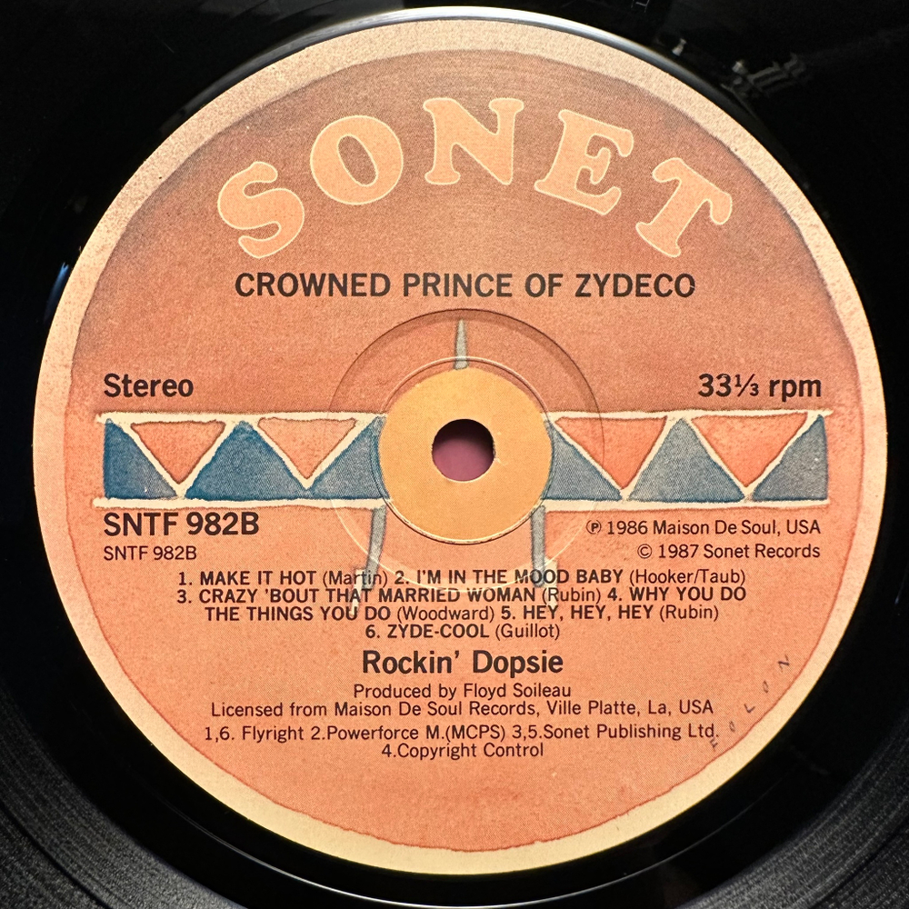 Rockin' Dopsie - Crowned Prince Of Zydeco (Англия 1987г.)