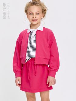 Укороченный бомбер из футера на молнии