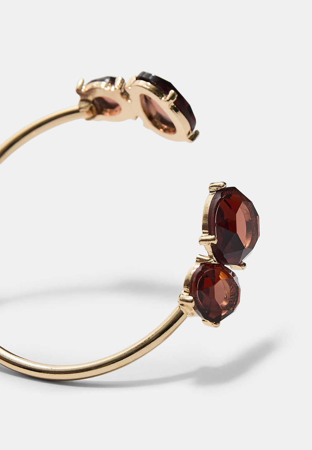 STRADIVARIUS Жесткий браслет со стразами, золотой