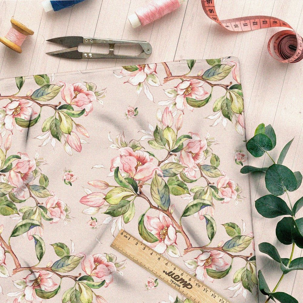 Ткань флис лилейные весенние цветы