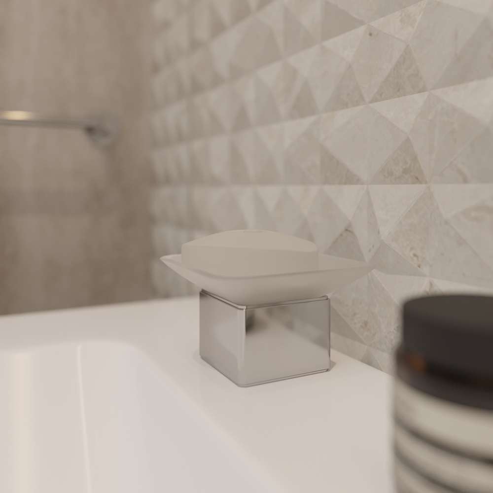 Мыльница STWORKI Стокгольм HASG31200 стеклянная, хром