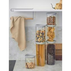 Банка для хранения квадратная Vacuum Glass, 1,5 л, светло-серая