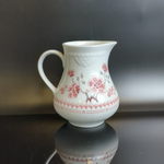 Молочник, сливочник фарфоровый Кольдиц, Colditz, GDR, роспись цветы, 10.5 см, винтаж времён СССР