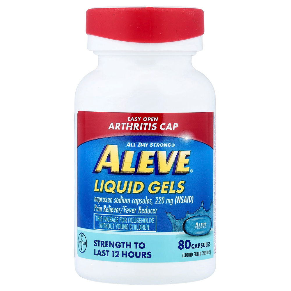 Aleve, Напроксен натрия в капсулах, жидкие гели, 220 мг, 80 капсул
