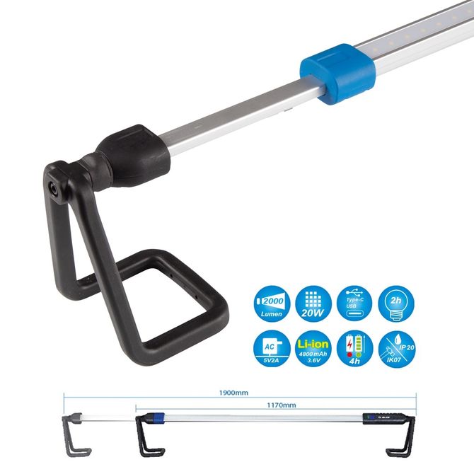 KING TONY (9TA34A) Фонарь светодиодный, под капот автомобиля, 50 элементов, Li-Ion, 3,6 В