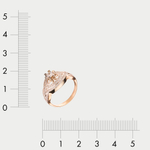 Кольцо женское из розового золота 585 пробы с фианитами (арт. К-082)