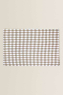 ZARA HOME ХЛОПЧАТОБУМАЖНОЕ ПОЛОТЕНЦЕ В КЛЕТКУ (КОМПЛЕКТ ИЗ 3 ПРЕДМЕТОВ), КОРИЧНЕВЫЙ