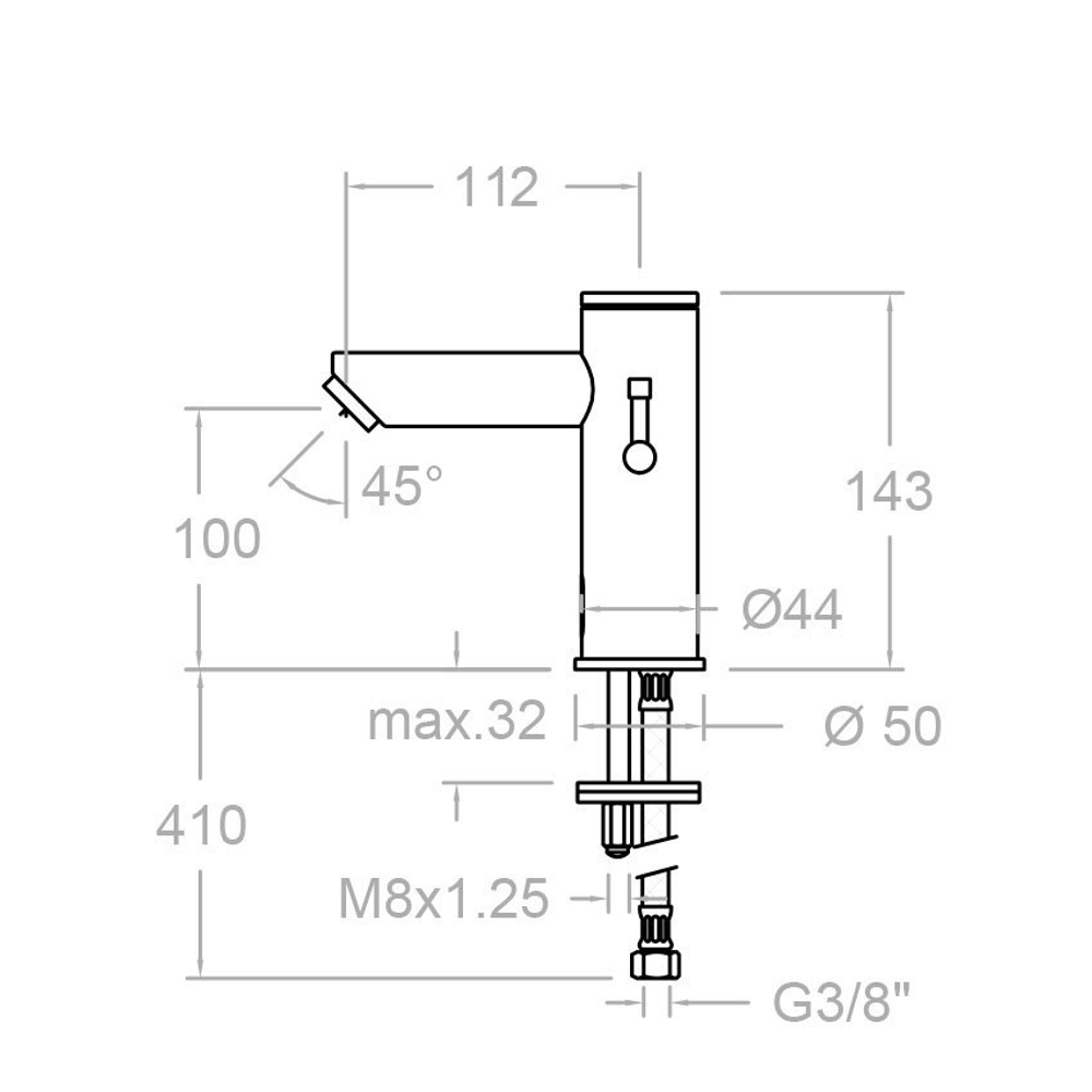 Cенсорный смеситель с питанием от батареек SOLTRONIC 8115B
