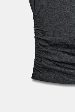 ZARA МЯГКИЙ ТОП-ХАЛТЕР, АНТРАЦИТОВО-СЕРЫЙ