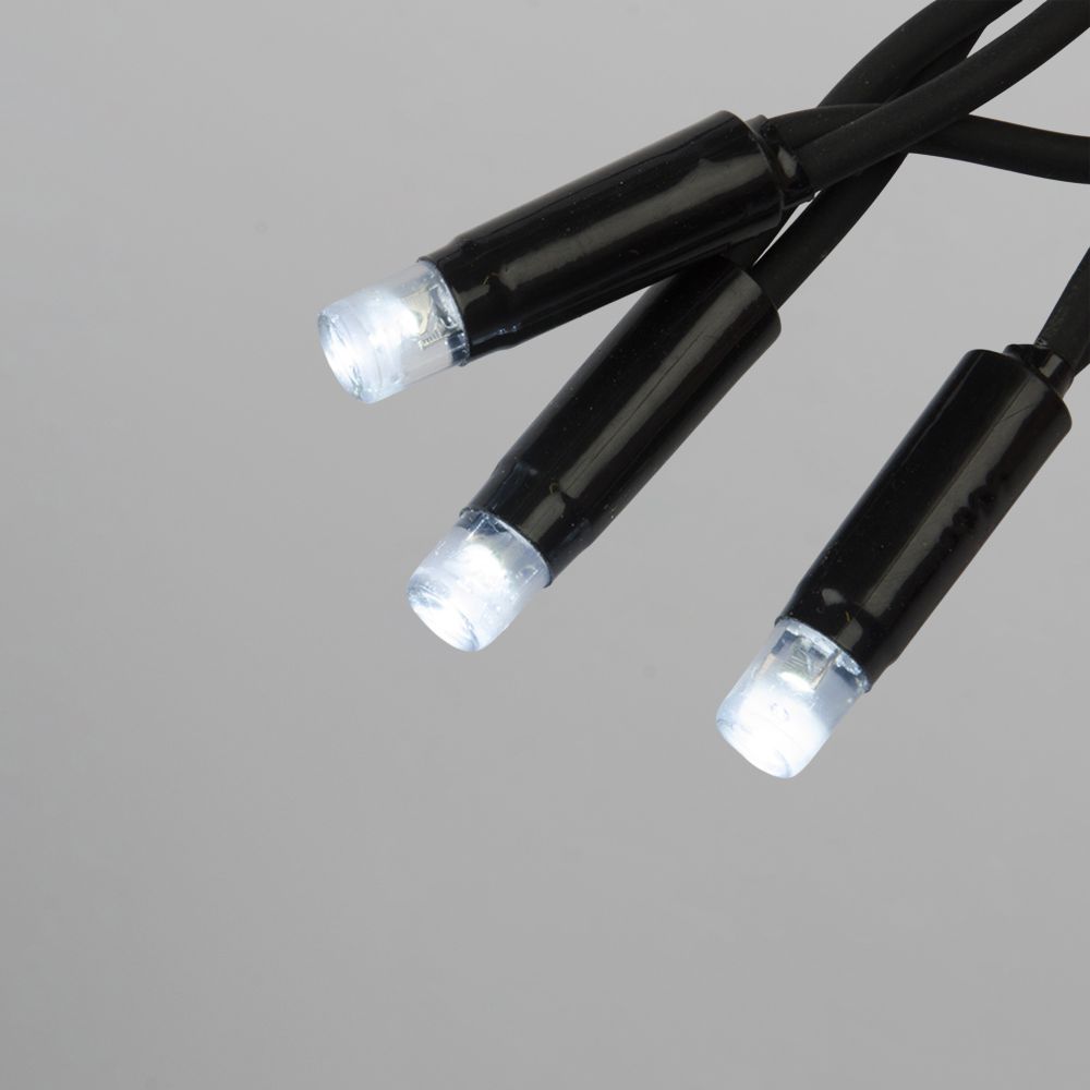 ULD-F90PRO S10M-100-TBK WH Гирлянда светодиодная. 10м. без вилки. С эффектом мерцания. Соединяемая. 100 светодиодов. Белый свет 6000K. IP67. Провод черный. ТМ Uniel