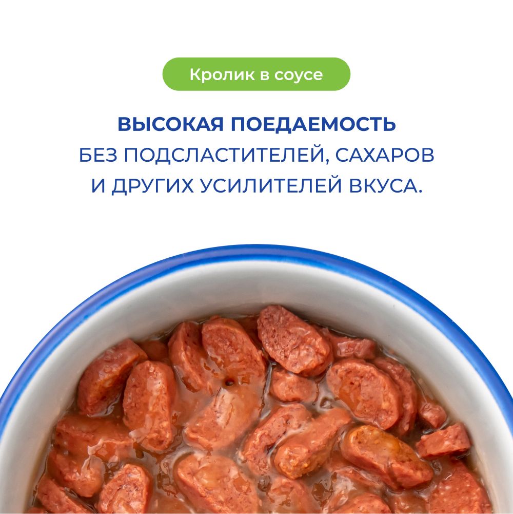 Пауч Jarvi для кошек с чувствительным пищеварением, кролик, кусочки в желе