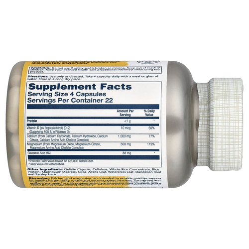 Solaray, Улучшенное усвоение, кальций и магний, 90 капсул