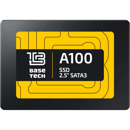 SSD BaseTech A100 1Тб, 2.5", SATA3, Bulk, QLC, Чтение:550мб/с, Запись:450мб/с (SSDBTA1001TB)