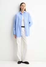 Рубашка в полоску, цвет голубой