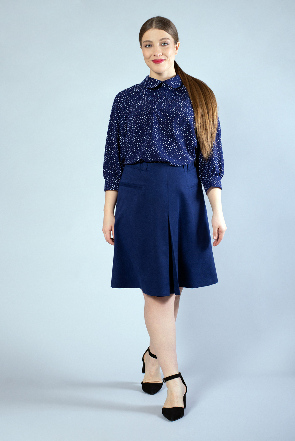 Юбка женская 3816АПА, темно-синий #366Тси013816АПА