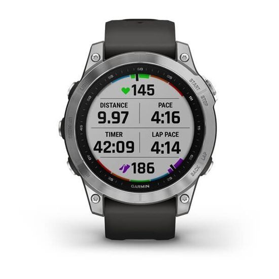 Часы Garmin Fenix 7, серебристый, графитовый силикон 010-02540-01