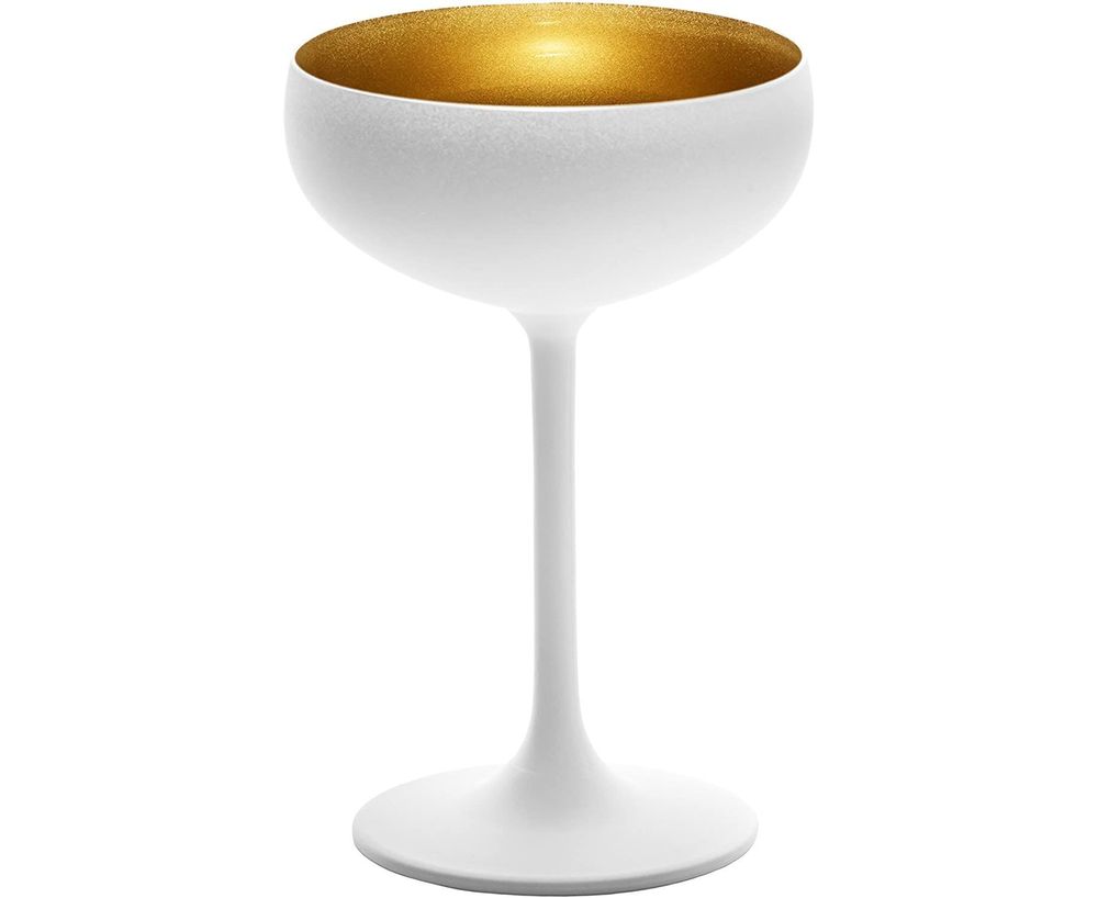 Блюдце для шампанского 230 мл Белый/Золотой Elements хрустальное стекло Stolzle