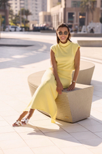 трикотажный топ в желтом цвете