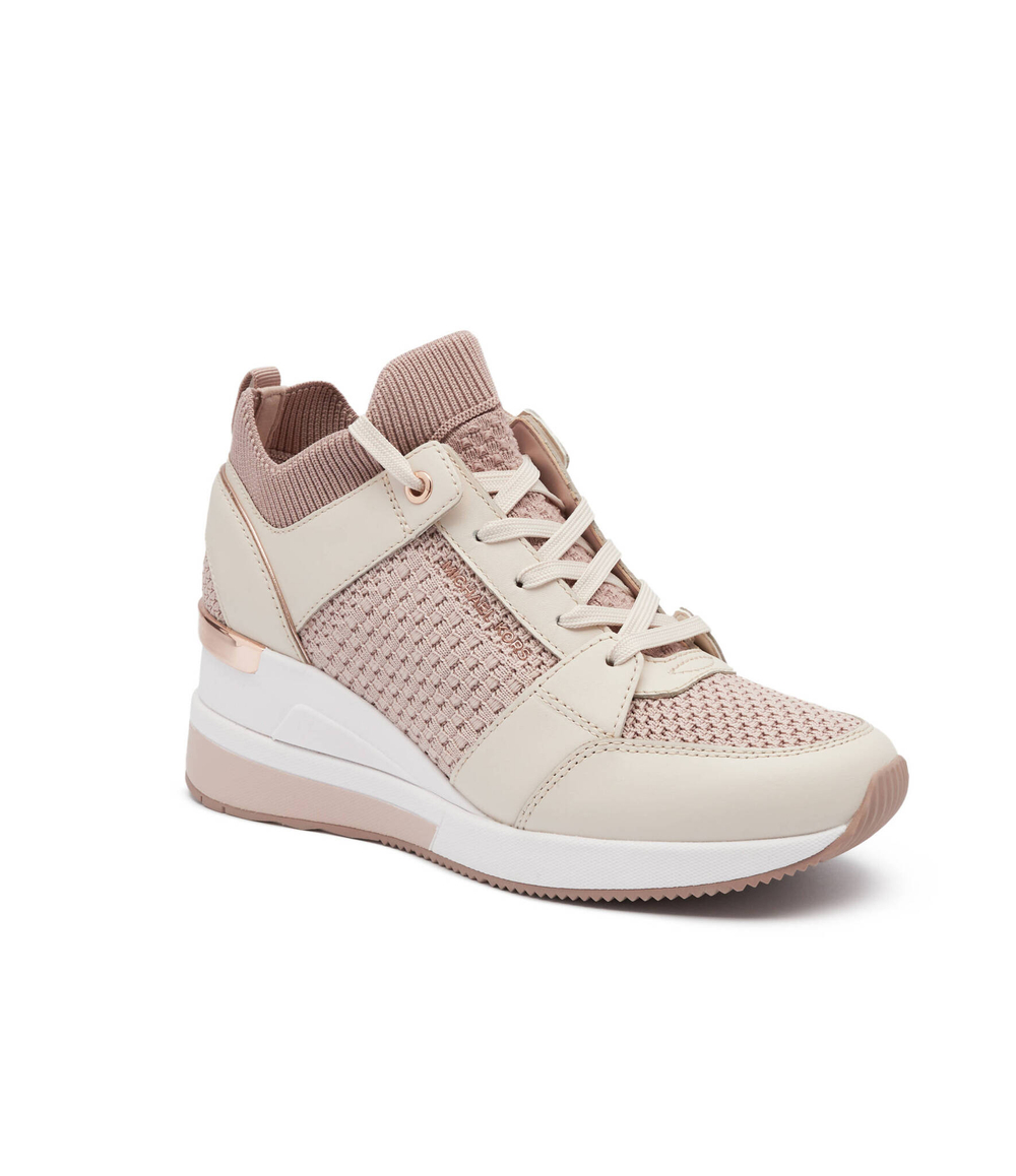 Кожаные кроссовки georgie knit trainer Michael Kors - бежевый(43S4GEFS1D)