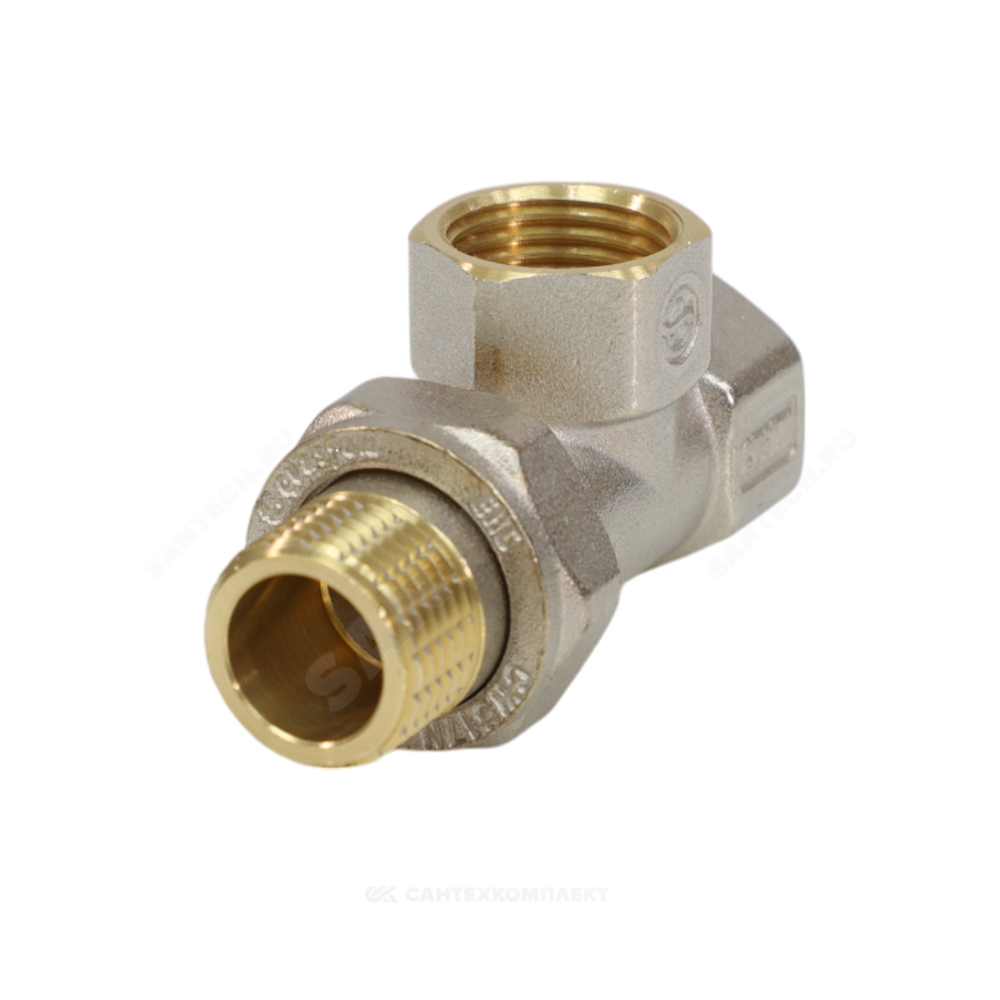 Тройник латунь никель Ду 15 (1/2") ВР/ВР/нак/гайка 9030 ГОСТ 32585-2013 Aquasfera 9030-01
