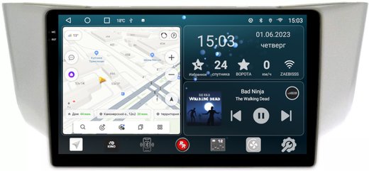 Магнитола для Toyota Harrier XU30 2003-2013, Lexus RX 2003-2009 (монохром сверху) - RedPower 244 Android 10, QLED+2K, ТОП процессор, 6Гб+128Гб, CarPlay, SIM-слот