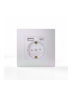 Розетка 1-м СП Pixel IP20 с заземл. с 2-мя заряд. устр. USB тип A+C механизм перламутр. TOKOV ELECTRIC TKE-PX-R1U2AC-C04