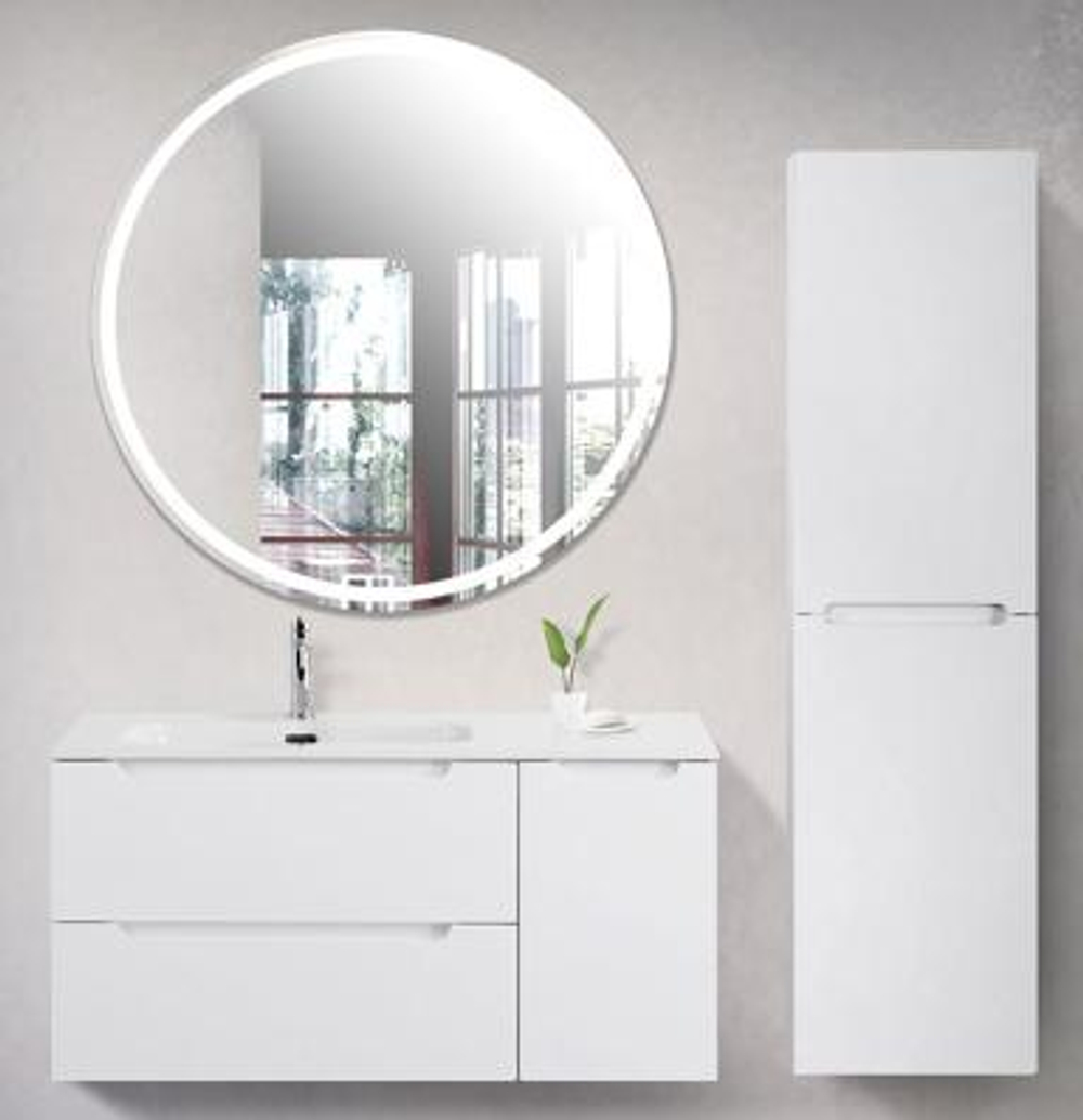 Подвесная тумба с раковиной BelBagno ETNA 100 Bianco Lucido левая, ETNA-1000-2C-1A-SO-BL-L + BB1000ETL-L