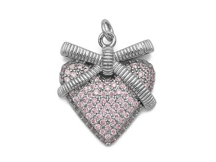Подвеска "Сердце с бантиком" 24мм