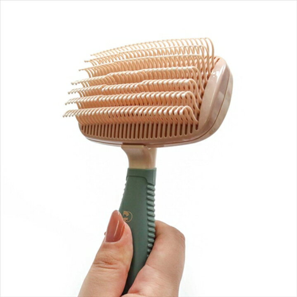 Сликер с S-образной формой каучуковых зубчиков и технологией выдвижной платформы для кошек и собак, размер S