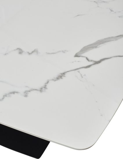 Стол ALATRI 120 GLOSS STATUARIO WHITE SINTERED STONE / BLACK