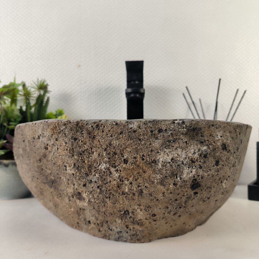 Каменная раковина из речного камня RS-04976 (39*36*15) 0860 из натурального камня