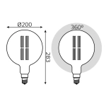 Лампа Gauss LED Filament G200 6W Е27 890lm 2700К golden straight 154802118