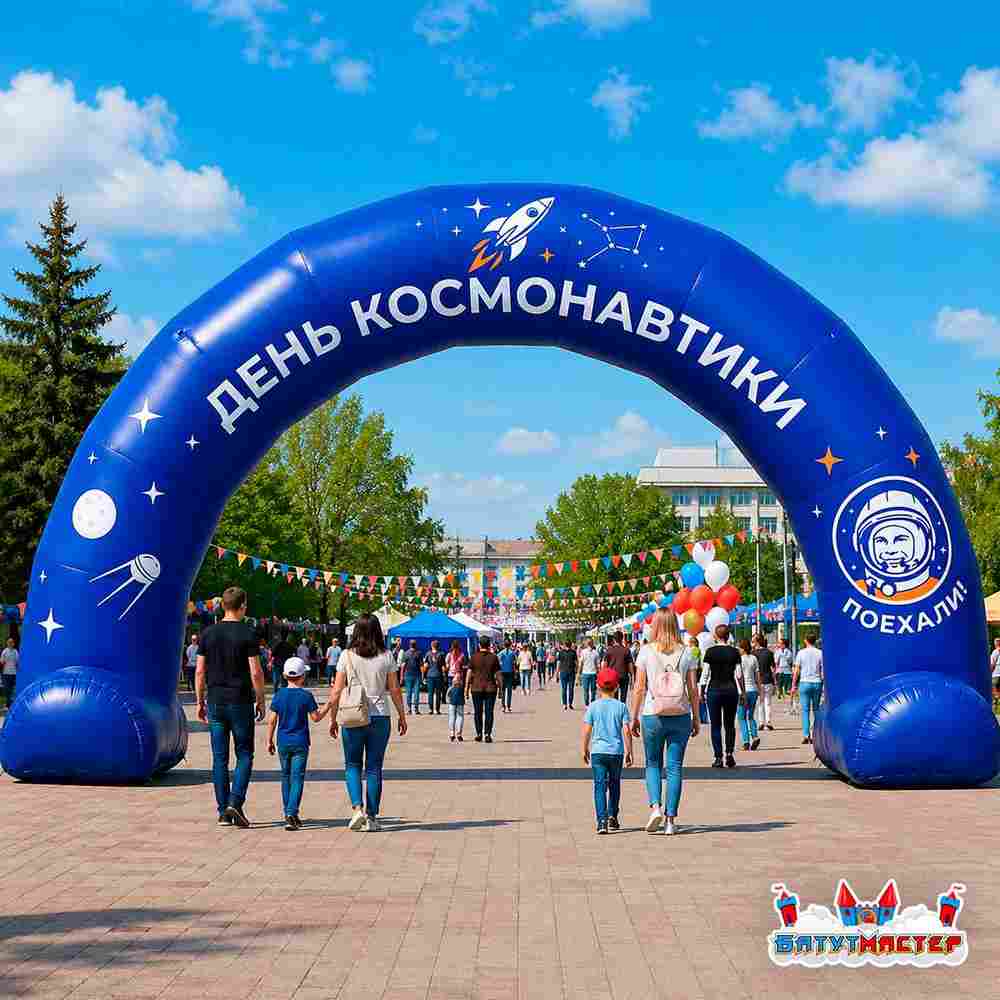 Надувная арка «День космонавтики», 8×1×4 м