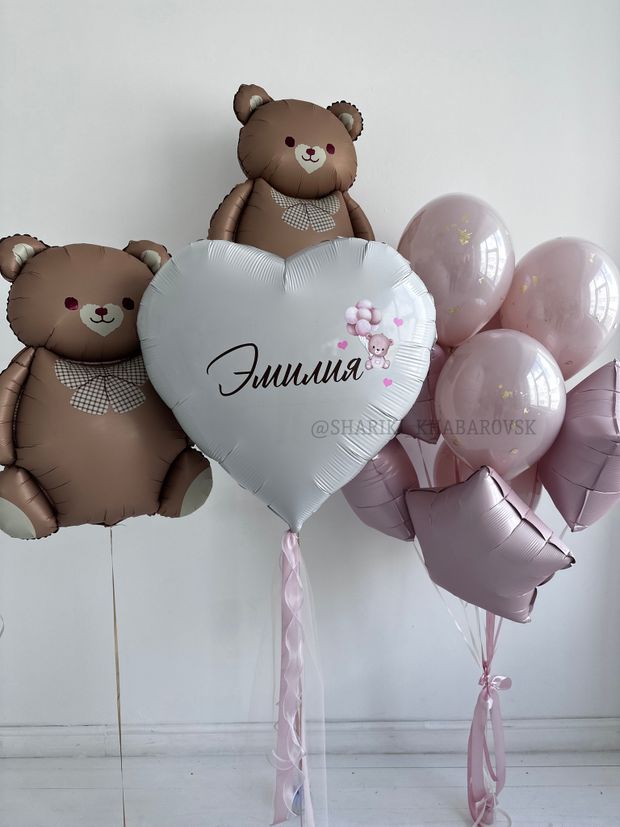 Воздушные шары на выписку для девочки №8075