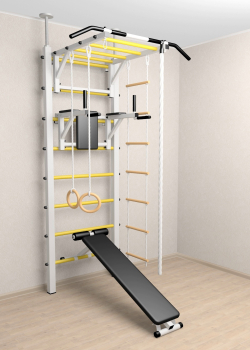 Шведская стенка Sv Sport враспор (Турник рукоход/Брусья/Скамья/Канат/Кольца/Лестница)