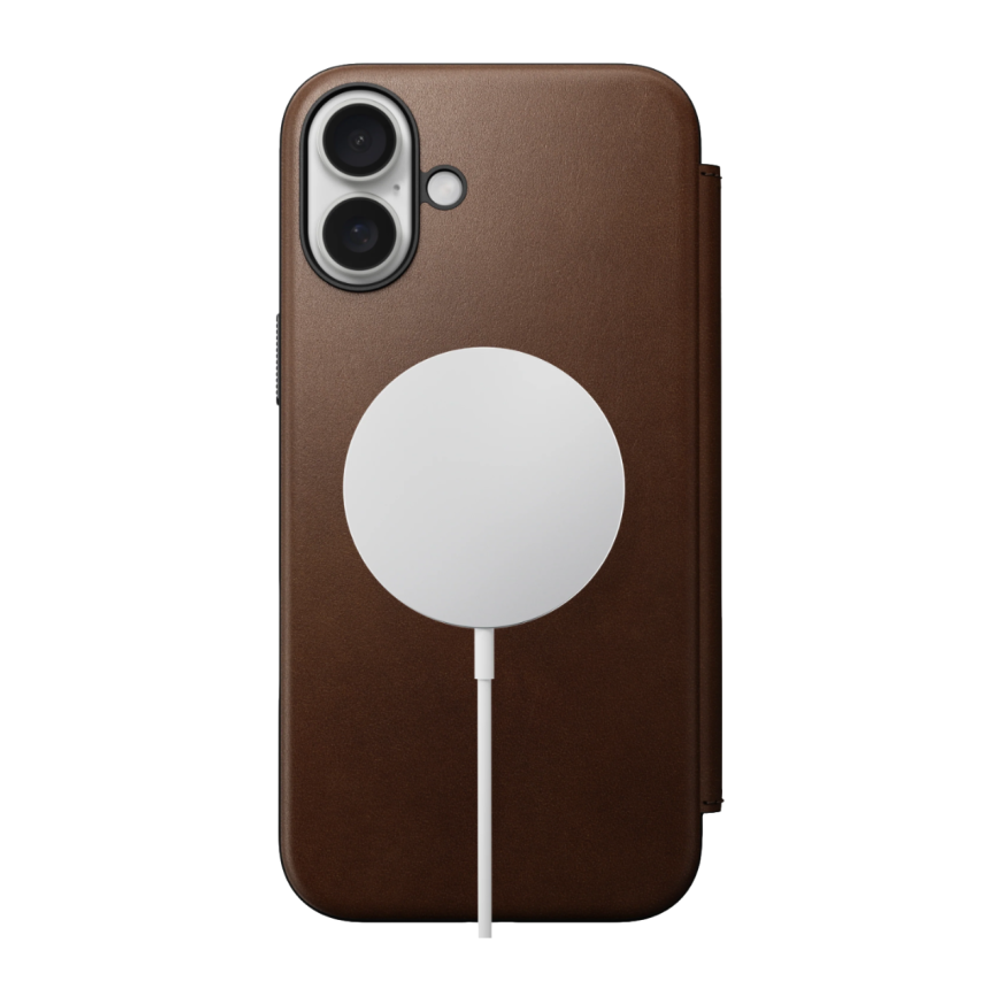 Кожаный чехол-книжка MagSafe Nomad Modern Leather Folio для iPhone 16 Plus Чехол из натуральной цельнозерновой кожи