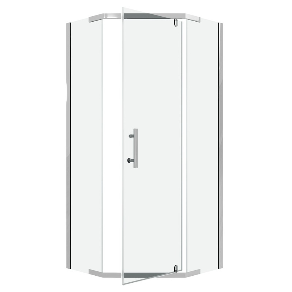 Душевое ограждение Niagara Eco NG-1010-14D (100х100х190) трапеция,распашное,хром,стекло прозрачное,1 место