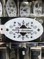 Трафарет для аквагрима овальный "Снежинка с Рождеством" 7 на 13 см