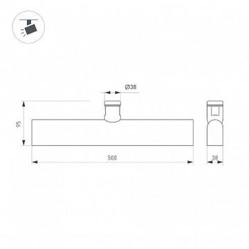 Светильник на шине LED 15W 4000К 039399 черный ART-APRIORI-FLAT-L500-15W Day4000 (BK, 120 deg, 48V) Arlight