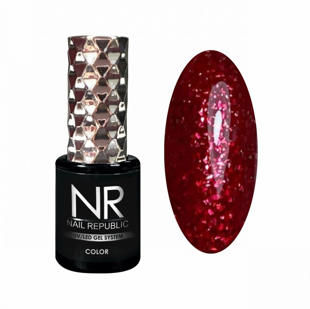 Nail Republic Гель-лак NR-430 Мерцающий красный циркон, 10 мл