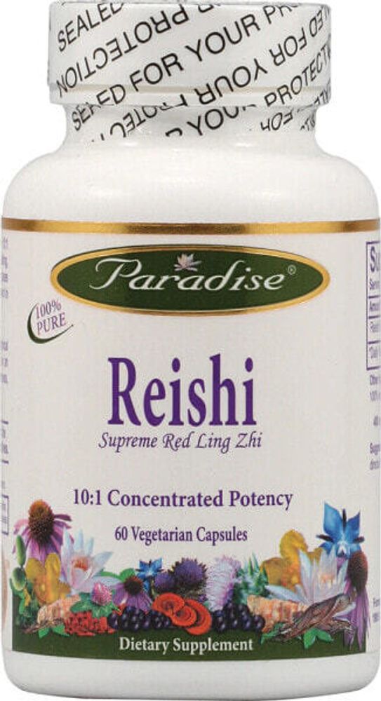 Paradise Herbs Reishi Supreme Red Lingzhi Гриб Линчжи (Рейши) для поддержки естественной способности организма адаптироваться к физическим и эмоциональным нагрузкам 60  вегетарианских капсул