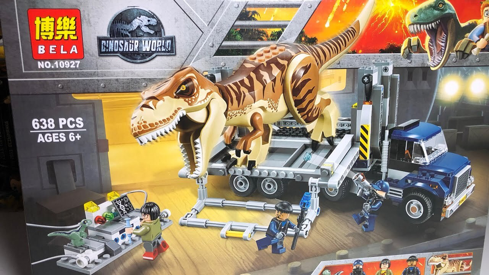 Конструктор Dinosaur World "Транспорт для перевозки Ти-Рекса" 638 дет.