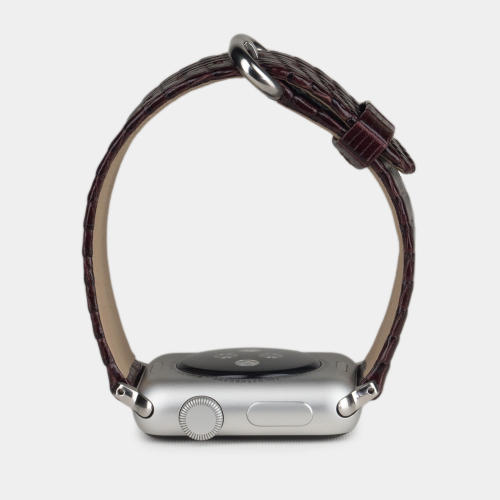 Ремешок для Apple Watch 40/41/42 mm из кожи ящерицы, бордового цвета
