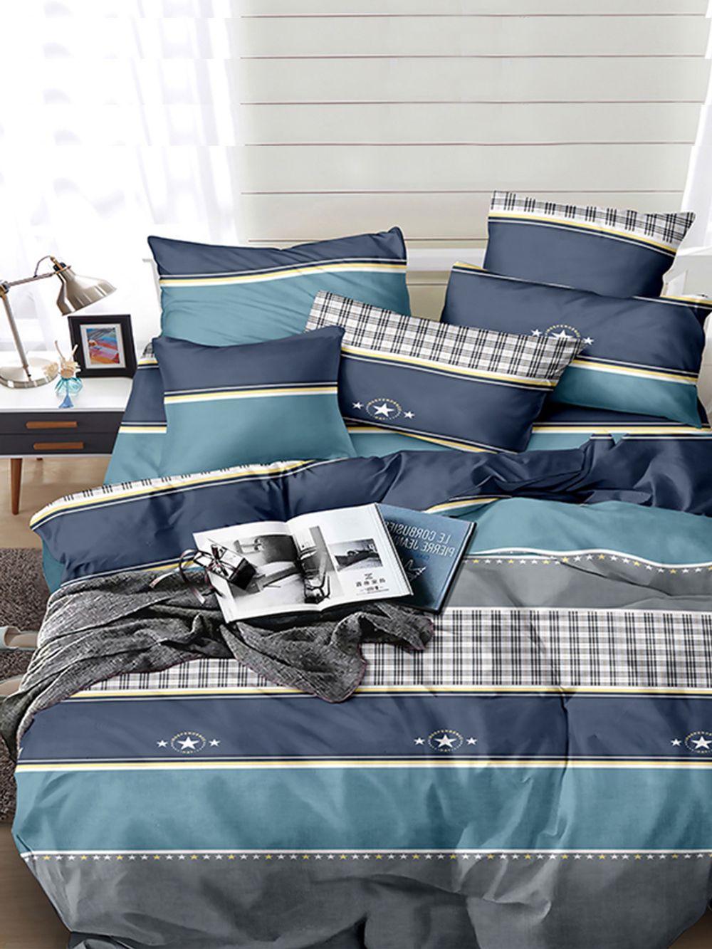 Постельное белье полисатин Simple House "Dakka" 1,5-сп Наволочка 50х70 см 1 шт Простынь 150x215 см Пододеяльник 145x215 см