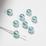 Хлопковый жемчуг, оттенок "Aqua", шар 8мм, сквозное отверстие