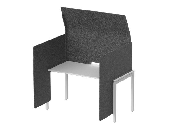 Кабина с высоким экраном-парусом и низкими боковыми стенками-ширмами 155х122х163