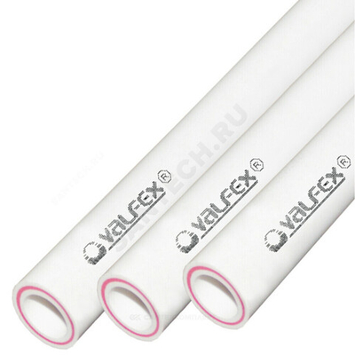 Труба PP-R белая арм стекловолокном Дн 32х5,4 Ру25 SDR6 Т&lt;90С L=2м VALFEX 101060322 .