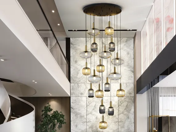 Люстра Norma 18L черный/латунь