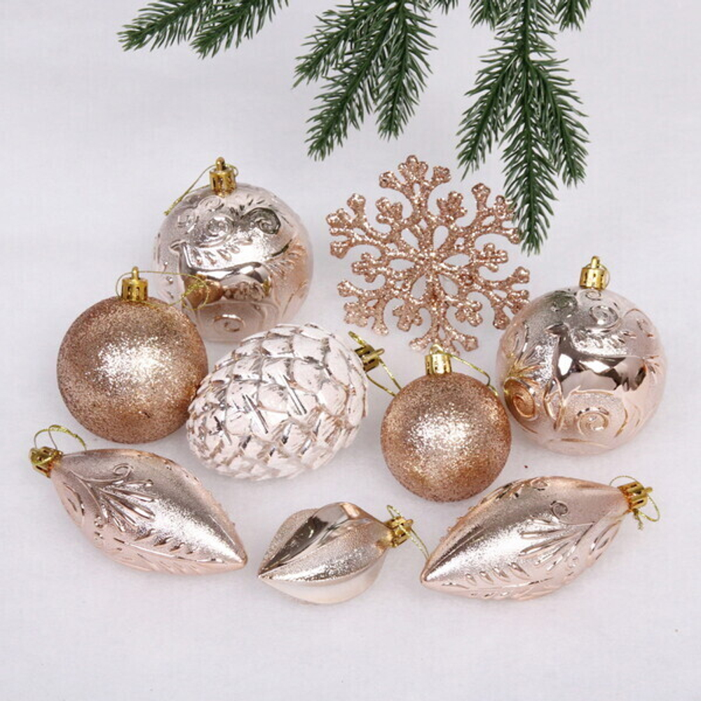 Набор украшений «Рождество» (26 предметов), шампань